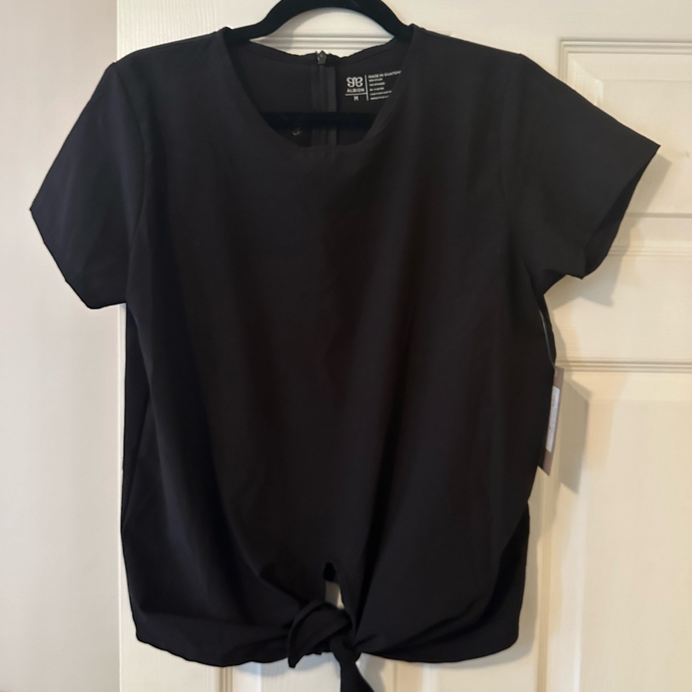 Black Front Tie Top